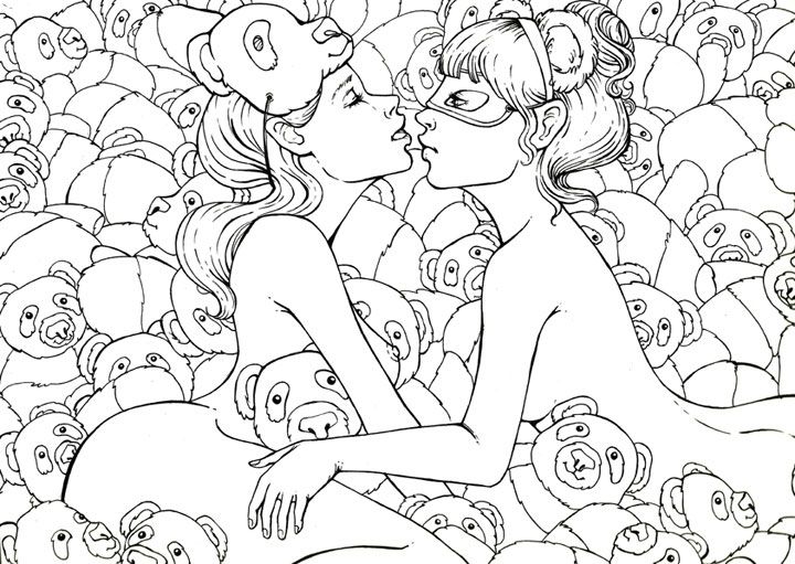 Gorgeous Erotic Lesbian Line Drawings Youll Want To Print Out And Color Immediately