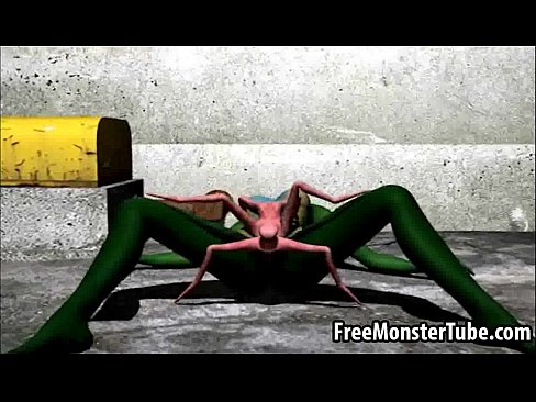 Green Babe Gets Fucked Hard An Alien Spider