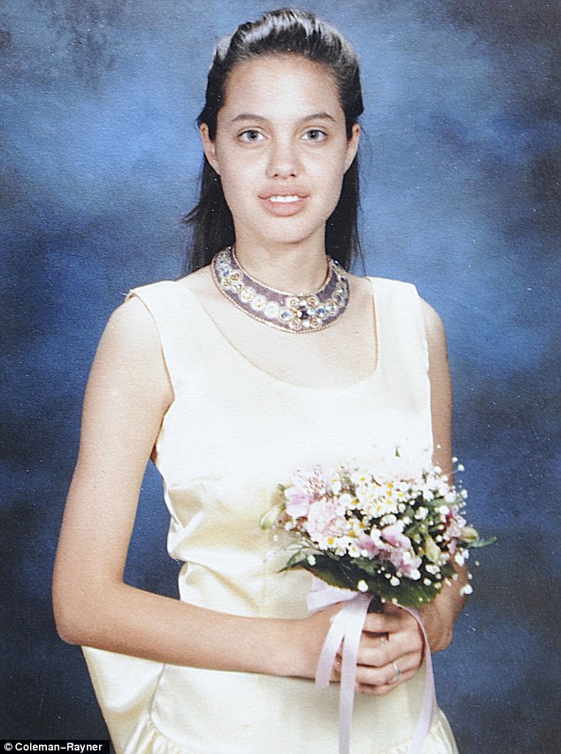 Growing Up Angelina Jolie Wears A Satin Dress For Her Eighth Grade Graduation Aged