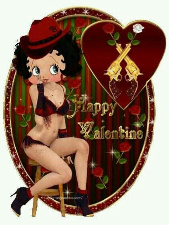 Happy Valentine Adorable Curly Haired Cupid Angel Betty Boop Source Created Hilda Lora Full Size Type Animated Gif