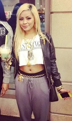 Honey Cocaine Last Kings Clothing Chanel Gold Chains Sweatwear Swag Tracksuit Crop Top Urban Fashion