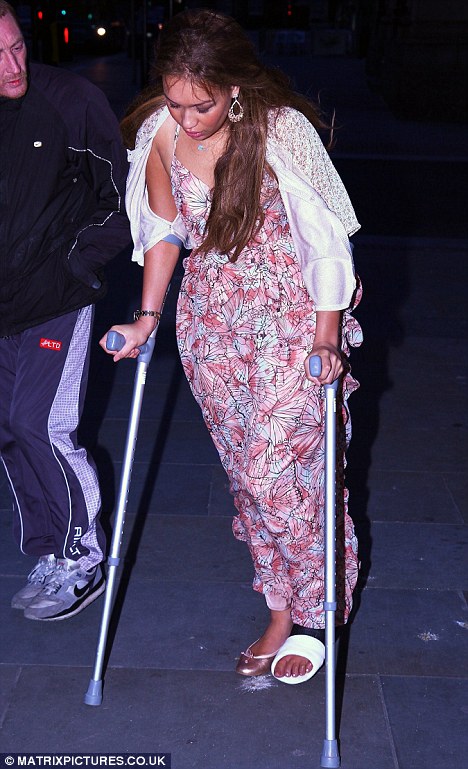 Hopping Along Rebecca Ferguson Was Pictured Out In Liverpool On Crutches On Sunday After Breaking
