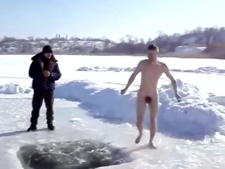 Ice Hole Skinny Dipping Hunky Guys