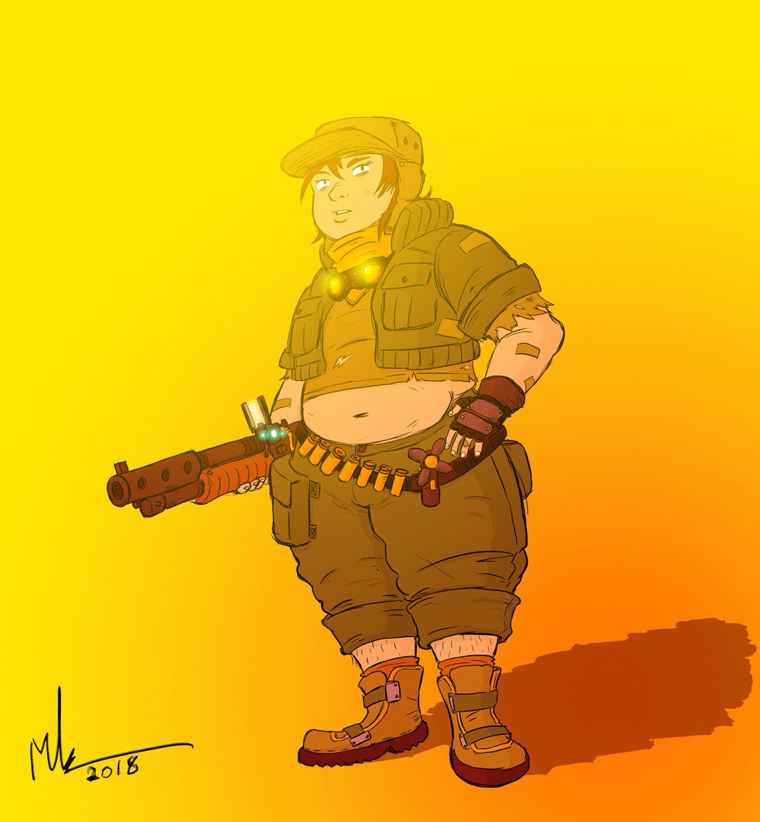 Illustration Drawing Photoshop Trooper Huntress Chubby Survivor Fantasy Scifi Cyberpunk