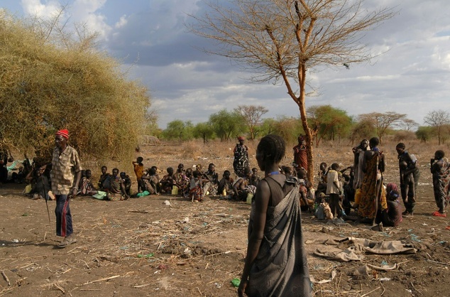 Internally Displaced People Of The Murle Tribe Wait To Receive World Food Programme Food Rations