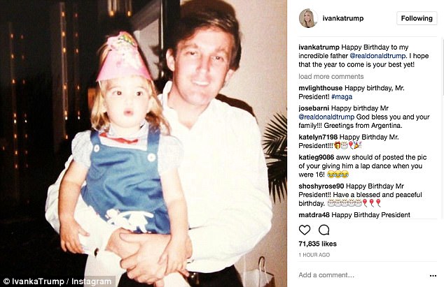 Ivanka Wishes President Trump A Happy Birthday Daily Mail Online
