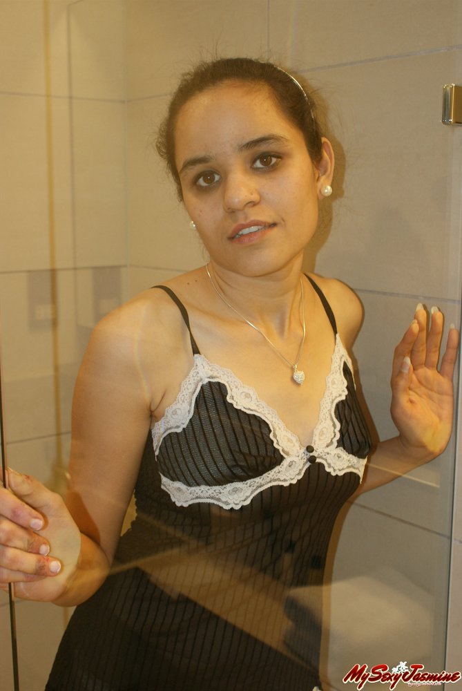 Jasmine In Sexy Black Top In Shower Getting Naked Desipapa