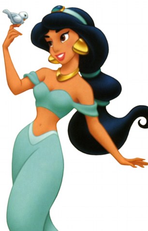 Jasmines Cartoon Version With Her Long Black Ponytail And Tiny Waist