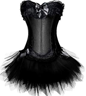 Jl Womens Swan Moulin Rouge Burlesque Corset Tutu Petticoat Skirt