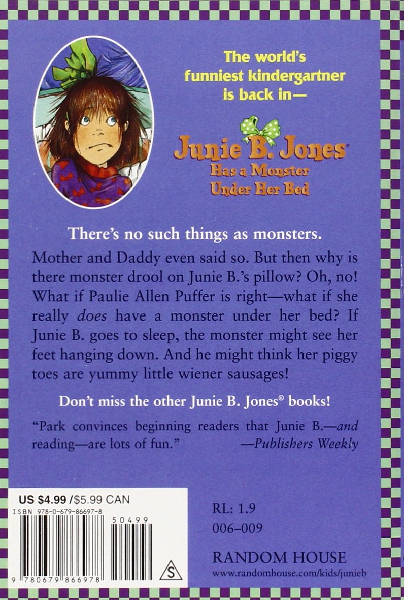 Junie Jones Has A Monster Under Her Bed Junie Jones No Barbara Park Denise Brunkus Books 1