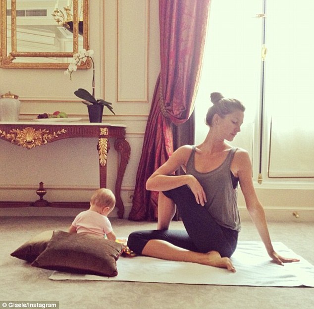 Keeping Healthy Gisele Recently Posted A Picture Of Herself Doing Yoga While Vivian Played Next