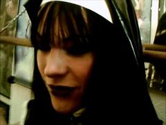 Kinky Girl Rubber Nun Drinks Her Own Spunk