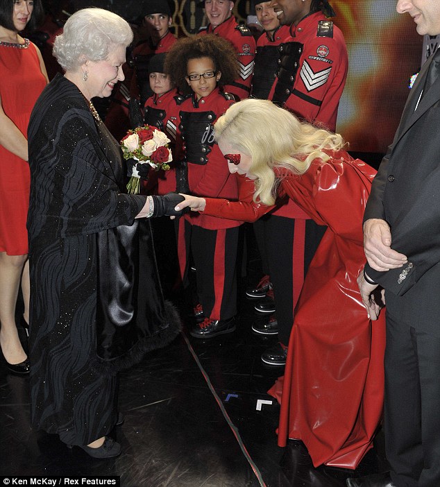 Lady Gaga Bows To The Queen After The Royal Variety Performance In Blackpool