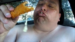 Large Naked Man Sexually Eats A Taco Bell Chalupa