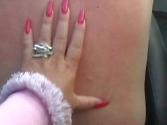 Long Natural Pink Nails Scratching Back