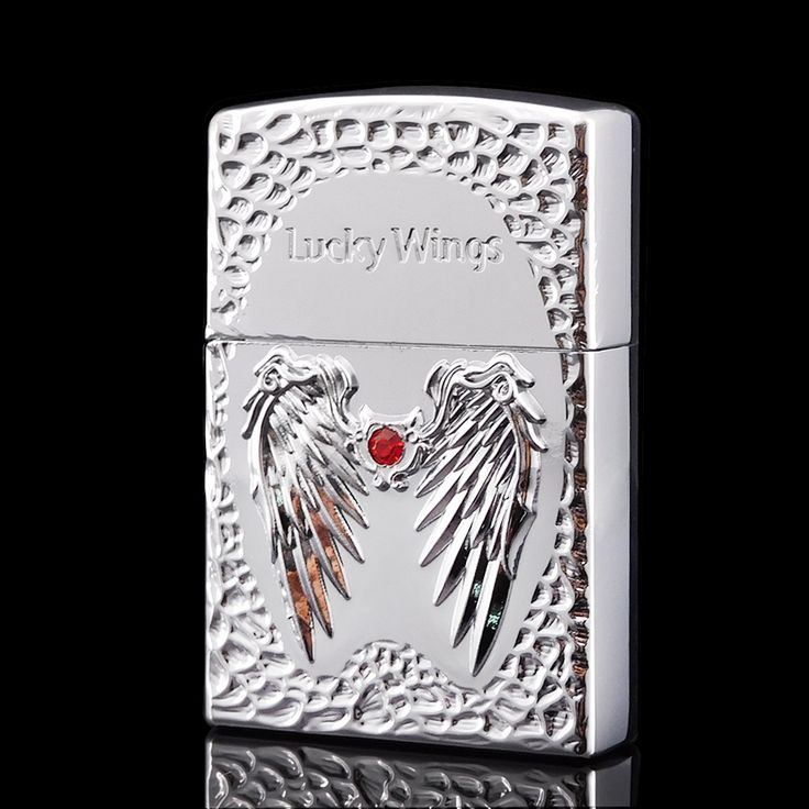 Lucky Wings Vintage Flame Flint Lighter Gas Refillable