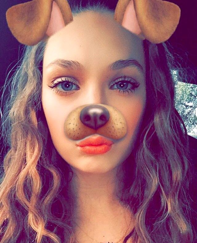 Maddie Ziegler Years Old Using The Dog Filter On Snapchat To Take A Cute