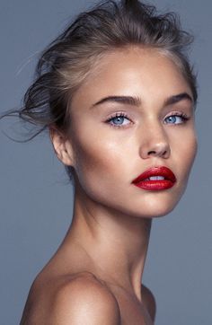 Makeup Blue Eyes Red Lips Blonde Hair Red Lips Red Lips Model Red