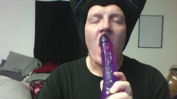 Maleficent Cosplay On Purple Cock Deep Throat Training Inches