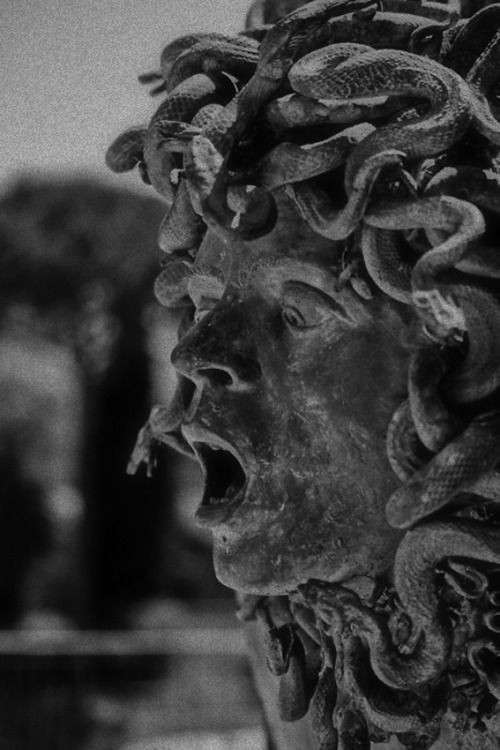 Medusa Sculpture Century Ad At Hadrians Villa Tivoli Italy