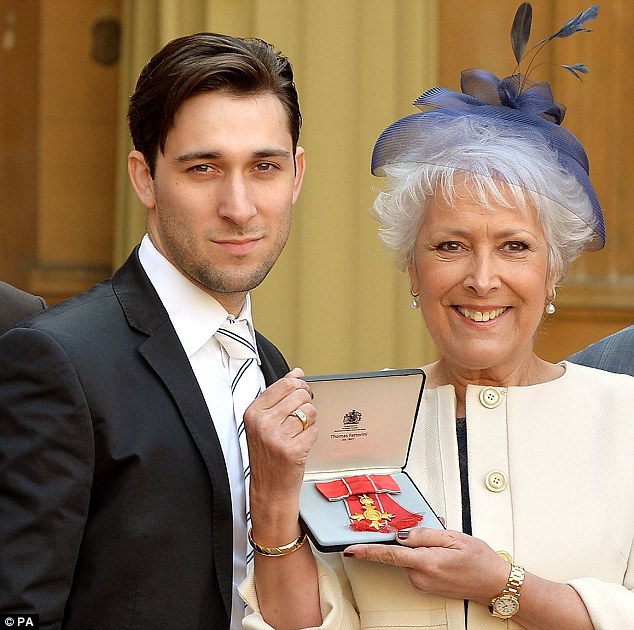 Michael Peluso Pictured With His Mother Lynda Bellingham When She Received Her Obe Earlier This