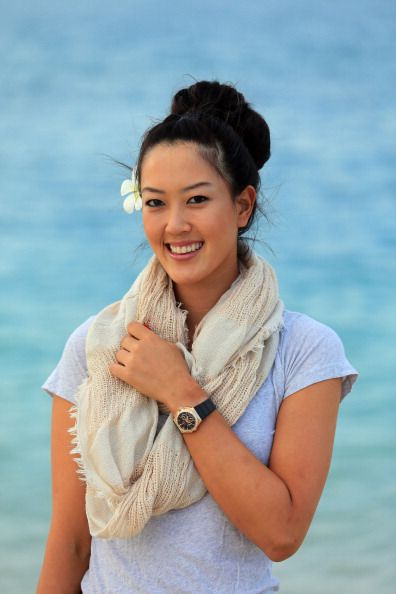 Michelle Wie Poses Prior To The Start Of The Omega Dubai Ladies Masters