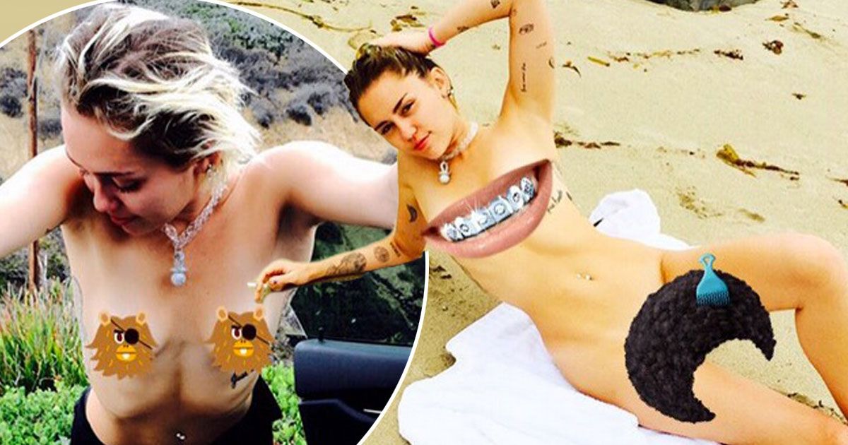 Miley Cyrus Frolics Naked On The Beach With What Would Jpg