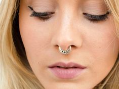 Moon Phases Septum Ring Nose Ring Body Jewelry Sterling Silver Bohemian Fashion Indian Style