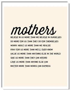 Mothers Matter Typographic Print For Mom Sentimental Mothers Day Or Birthday Gift Wall Art For New Mom