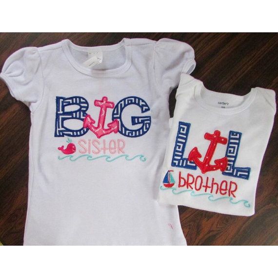 Nautical Big Sister Little Brother Sets Gracelynn And Carter Will Have One