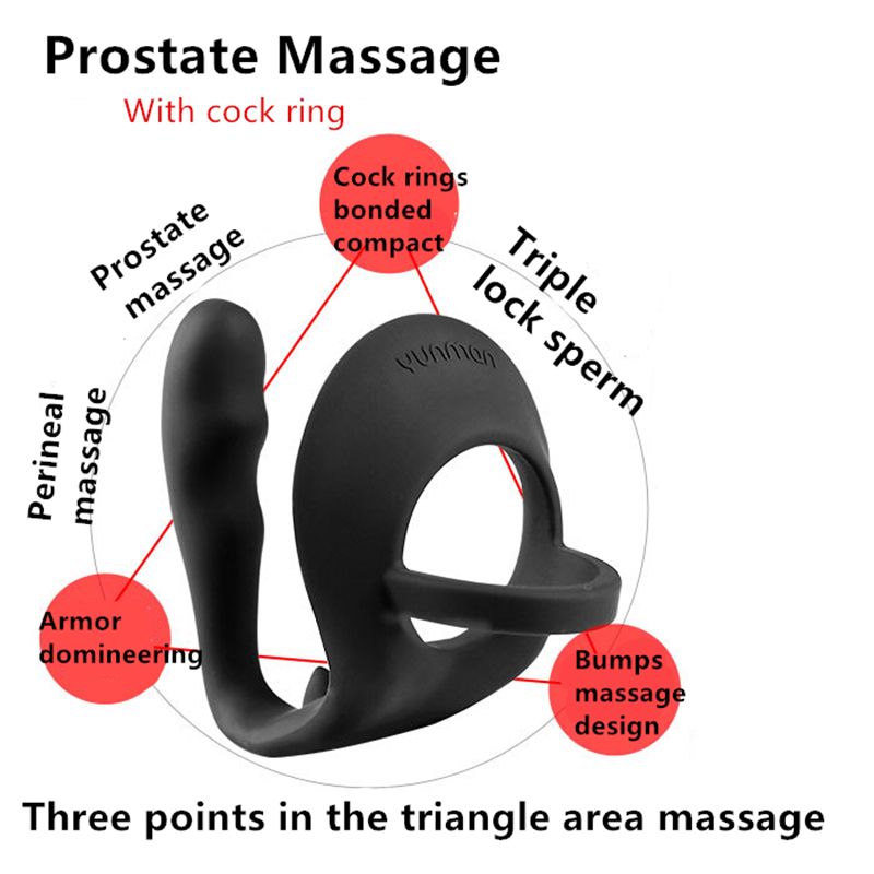 New Prostate Massage Anal Plug With Cock Rings Silicone Dildo Anal Beads Sex Products Anal Butt