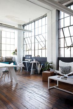 Old Plank Floors And Big Open Windows Dream Office Space Industrial