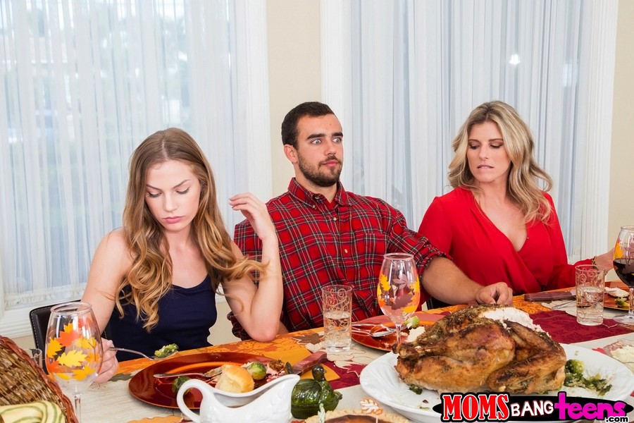 On Thanksgiving A Milf Puts The Moves On A Male Teen Guest And Step Daughter Joins In Too