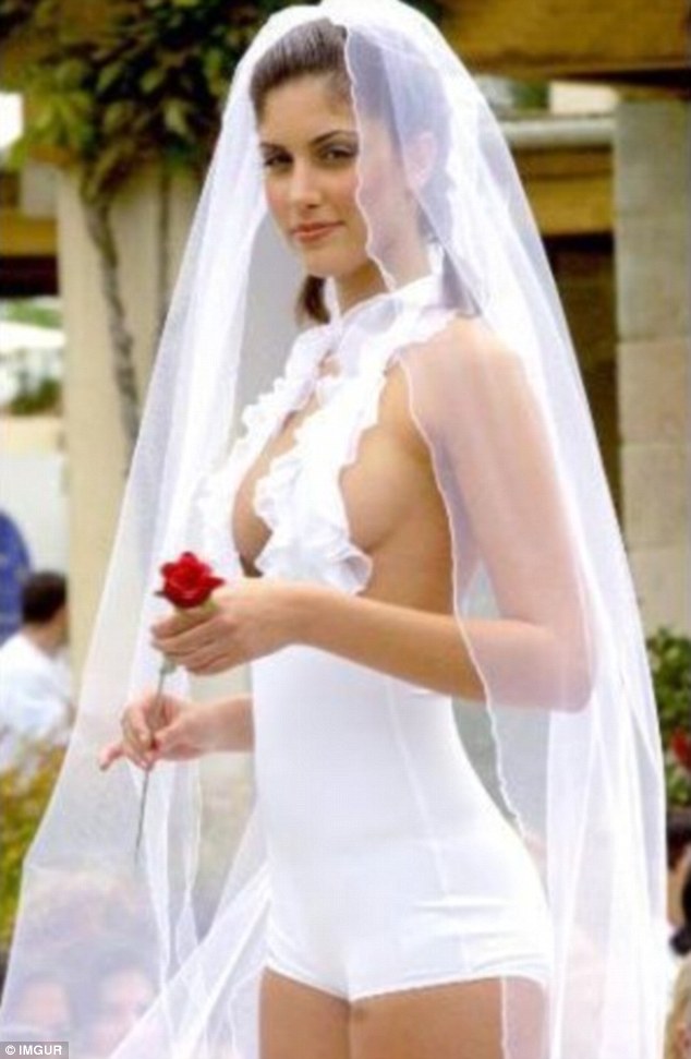 One Scantily Clad Bride Leaves Little To The Imagination With A Plunging Neckline