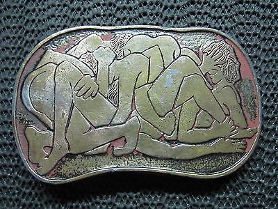 Orgy Sex Party Belt Buckle Vintage Very Rare