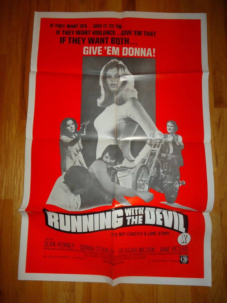 Original Running With The Devil One Sheet Movie Poster Biker Bad Girl Adult Xxx