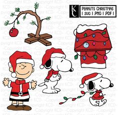 Peanuts Christmas Clipart Charlie Brown And Snoopy Cricut Layered Cut File