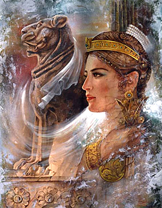 Persian Goddesses Persian Goddess Persian Goddess Azadokht Persian Sassanian Empress Shahbanu Of Iran