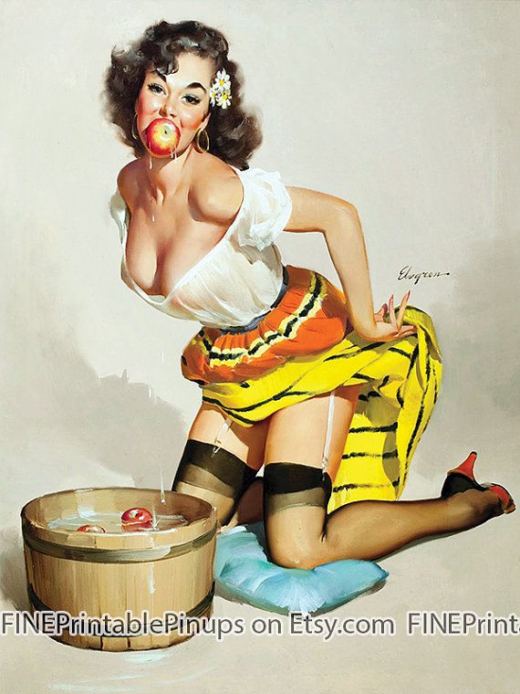 Pinup Pin Up Vintage Classic Old Retro Illustration Drawing Painting Poster Girl Woman Beautiful Pretty Sexy