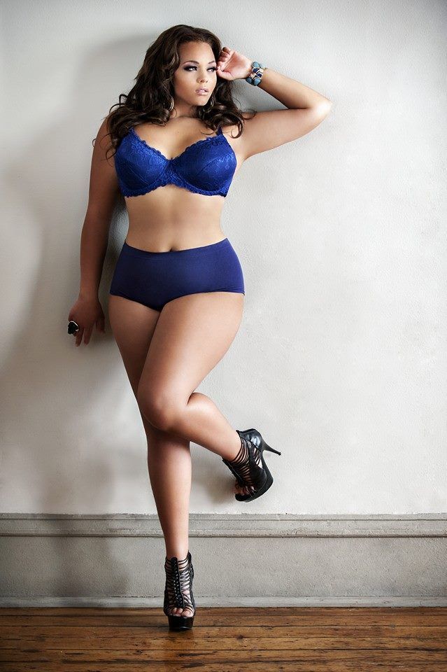 Plus Size Woman Posing For A Sexy Photo In Royal Blue Lingerie Curves Are Sexy And Beautiful Too