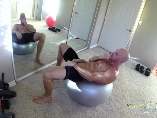 Porn Stud Johnny Sins Jerks Off While Working Out 2