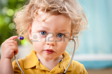 Portrait Of A Cute Little Boy With Stethoscope Horizontal