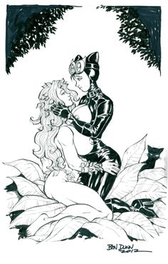 Power Girl And Catwoman Eric Basaldua Ebas Comic Art Nude
