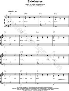 Print And Download Sheet Music For Edelweiss Julie Andrews Sheet Music Arranged For Easy