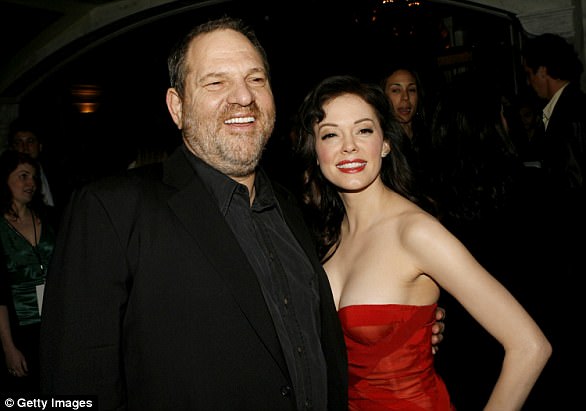 Producer Harvey Weinstein Left And Actress Rose Mcgowan Arrive To The Premiere 1