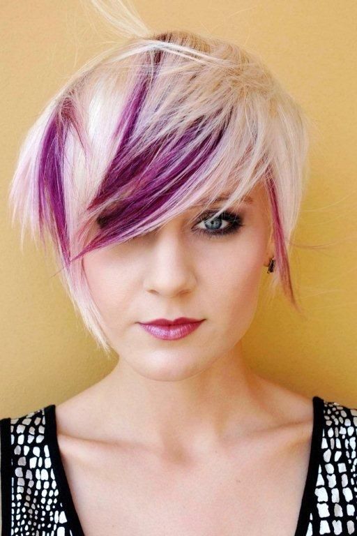 Purple Plum Highlights Dip Dye Pixie Cut Maybe Something Like This But With Blue