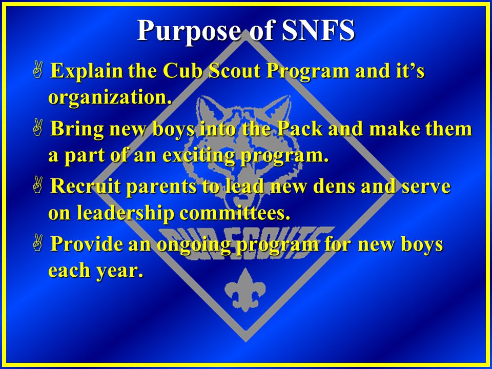 Purpose Of Explain The Cub Scout Program And Its Organization