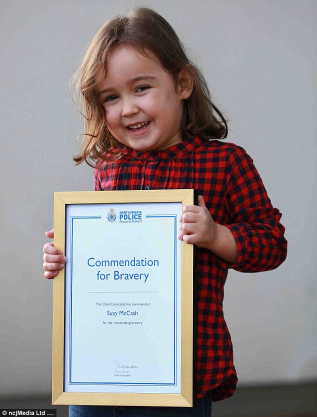 Quick Thinking Suzie Pictured Above With Her Commendation For Bravery Didnt