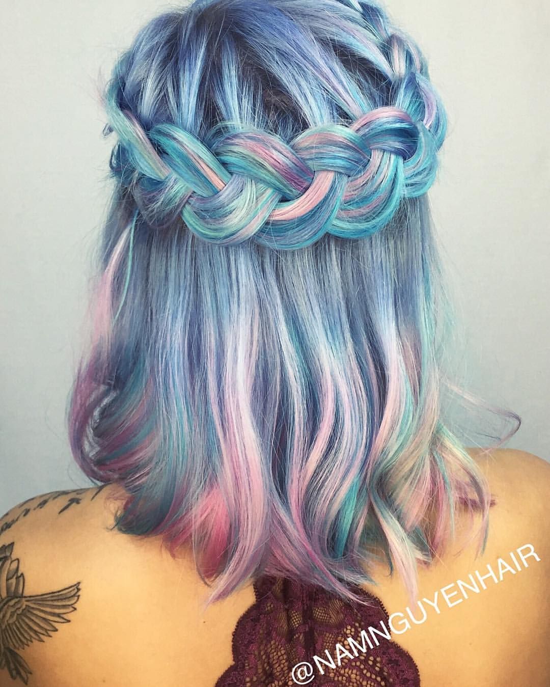 Rainbow Hair Pink And Blue