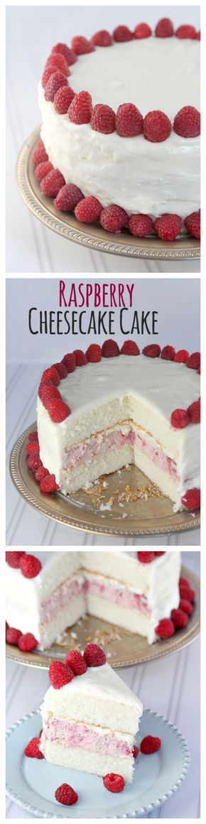 Raspberry Cheesecake Cake Recipe Raspberry Cheesecake Sandwiched Between Two Layers Of Vanilla Cake Surrounded
